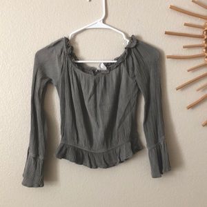 Grey off the shoulder top